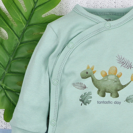 Pajac niemowlęcy DINO EXPLORER z bawełny organicznej 