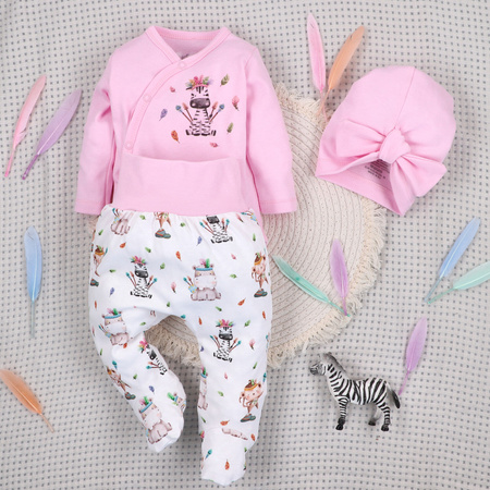 Czapka niemowlęca HAPPY ANIMALS z bawełny organicznej 