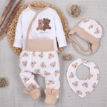 Komplet niemowlęcy SWEET BEARS z bawełny organicznej NINI