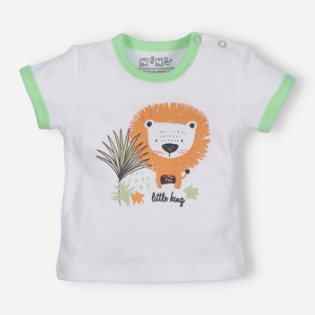 T-shirt niemowlęcy LION z bawełny organicznej dla chłopca