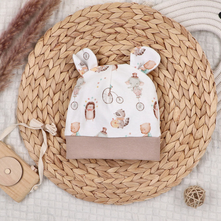 Czapka niemowlęca CIRCUS z bawełny organicznej