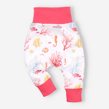 Spodnie niemowlęce OCEAN z bawełny organicznej dla dziewczynki