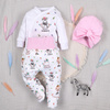 Półśpiochy niemowlęce HAPPY ANIMALS z bawełny organicznej 