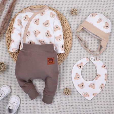 Komplet niemowlęcy SWEET BEARS z bawełny organicznej NINI