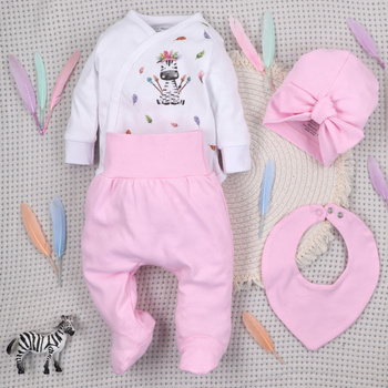 Komplet niemowlęcy HAPPY ANIMALS z bawełny organicznej NINI