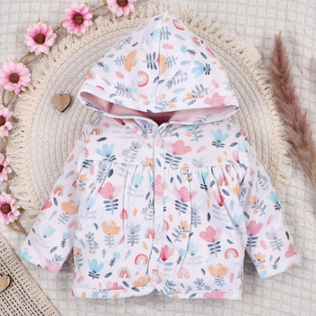Bluza niemowlęca TĘCZOWY OGRÓD z bawełny organicznej dla dziewczynki