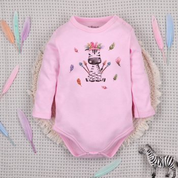 Body niemowlęce HAPPY ANIMALS z bawełny organicznej