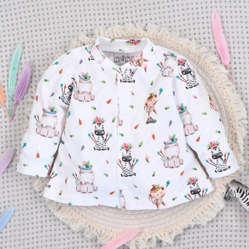 Kaftanik niemowlęcy HAPPY ANIMALS z bawełny organicznej