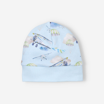 Czapka niemowlęca SAMOLOTY z bawełny organicznej dla chłopca