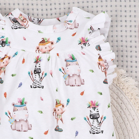 Śpiochy niemowlęce HAPPY ANIMALS  z bawełny organicznej 
