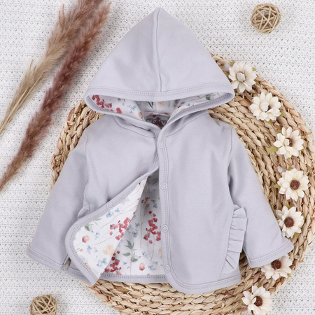 Bluza niemowlęca ŁĄKA z bawełny organicznej dla dziewczynki 