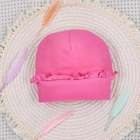 Czapka niemowlęca HAPPY ANIMALS z bawełny organicznej 