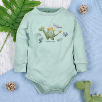 Body niemowlęce DINO EXPLORER z bawełny organicznej