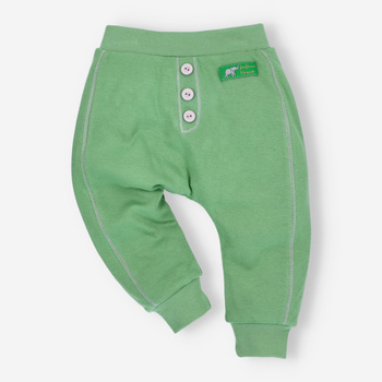 Zielone spodnie niemowlęce SAFARI ADVENTURE z bawełny organicznej dla chłopca