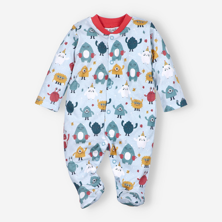 Pajac niemowlęcy MONSTERS z bawełny organicznej dla chłopca