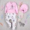 Półśpiochy niemowlęce HAPPY ANIMALS z bawełny organicznej 
