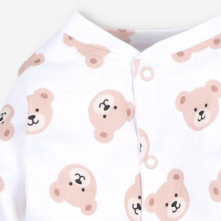 Pajac niemowlęcy SWEET BEARS z bawełny organicznej 