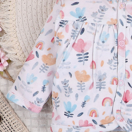 Bluza niemowlęca TĘCZOWY OGRÓD z bawełny organicznej dla dziewczynki 