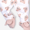 Pajac niemowlęcy SWEET BEARS z bawełny organicznej 