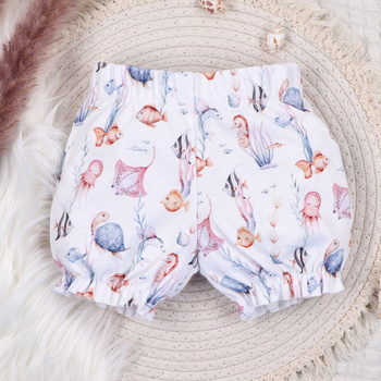 Szorty niemowlęce UNDERWATER WORLD z bawełny organicznej dla dziewczynki