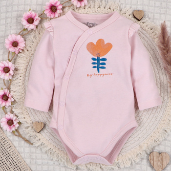 Body kopertowe TĘCZOWY OGRÓD z bawełny organicznej dla dziewczynki