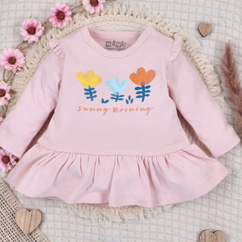 Tunika niemowlęca TĘCZOWY OGRÓD z bawełny organicznej dla dziewczynki