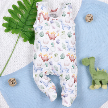 Śpiochy niemowlęce DINO EXPLORER z bawełny organicznej