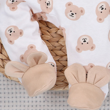 Półśpiochy niemowlęce SWEET BEARS z bawełny organicznej 