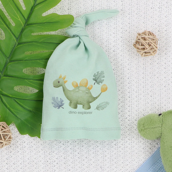 Czapka niemowlęca DINO EXLPORER z bawełny organicznej