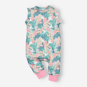 Ogrodniczki niemowlęce JUNGLE z bawełny organicznej dla dziewczynki