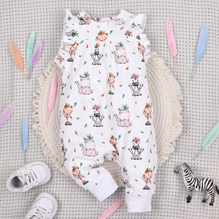 Śpiochy niemowlęce HAPPY ANIMALS  z bawełny organicznej 