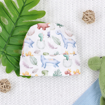 Czapka niemowlęca DINO EXLORER z bawełny organicznej