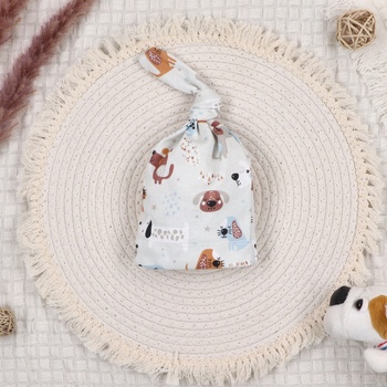 Czapka niemowlęca PSIAKI z bawełny organicznej dla chłopca