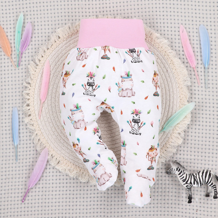 Półśpiochy niemowlęce HAPPY ANIMALS z bawełny organicznej 
