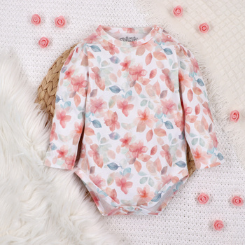 Body niemowlęce KOLOROWE KWIATKI z bawełny organicznej