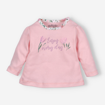 Bluzka niemowlęca PINK FLOWERS z bawełny organicznej dla dziewczynki