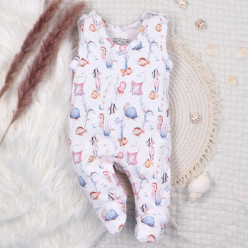 Śpiochy niemowlęce UNDERWATER WORLD z bawełny organicznej