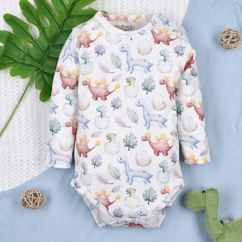 Body niemowlęce DINO EXPLORER z bawełny organicznej