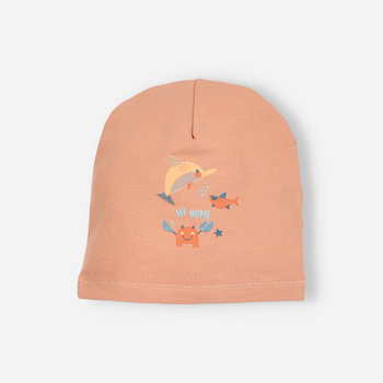 Czapka niemowlęca MORSKIE ZWIERZĄTKA z bawełny organicznej dla chłopca