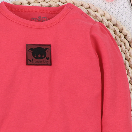 Malinowe body niemowlęce SŁODKA KOALA z bawełny organicznej