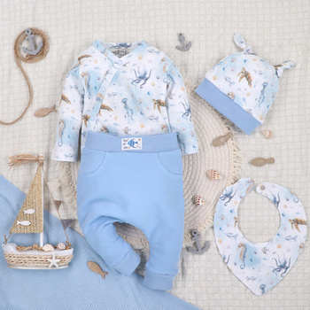 Komplet niemowlęcy SEA OF JOY z bawełny organicznej NINI