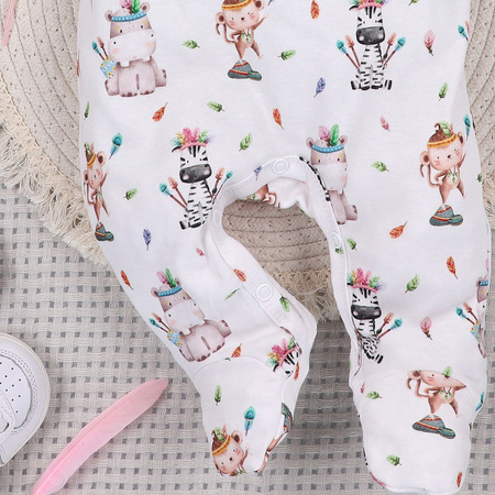 Śpiochy niemowlęce HAPPY ANIMALS z bawełny organicznej